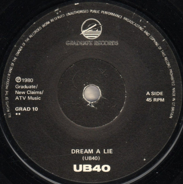 UB40 : The Earth Dies Screaming / Dream A Lie (7", Single)