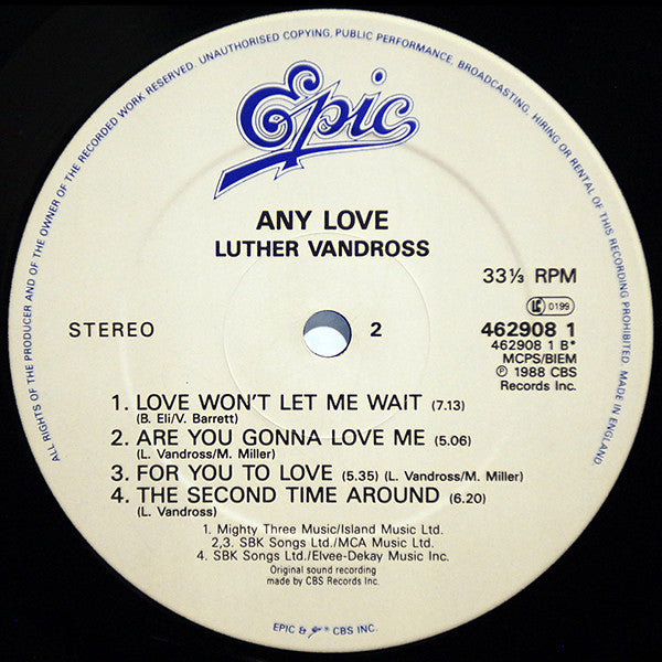 Luther Vandross : Any Love (LP, Album)