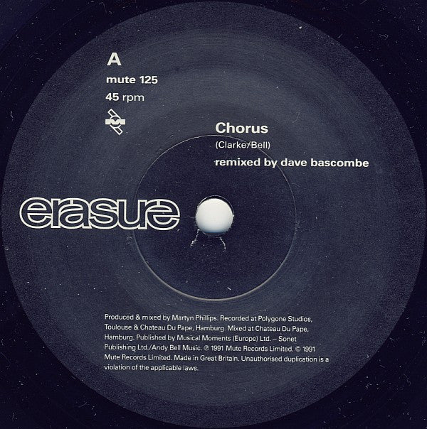 Erasure : Chorus (7", Single, Lyn)