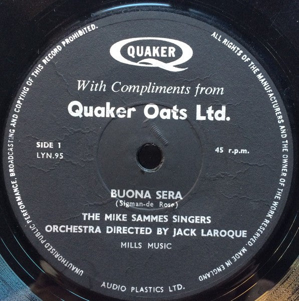 Mike Sammes Singers, Jack Laroque And His Orchestra : Buona Sera (7", Single)