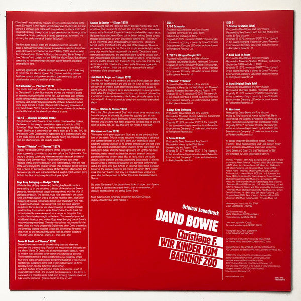 David Bowie : Christiane F. Wir Kinder Vom Bahnhof Zoo (Original Soundtrack) (LP, Comp, Ltd, RE, Red)
