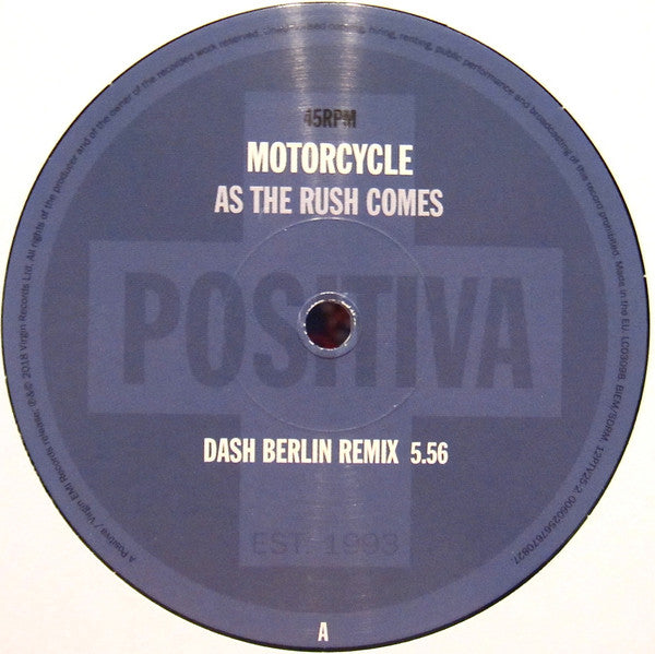 Motorcycle : As The Rush Comes (Remixes) (12")