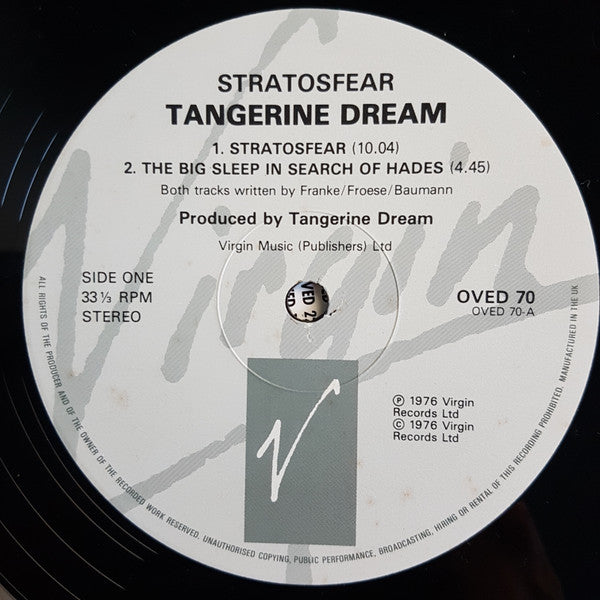 Tangerine Dream : Stratosfear (LP, Album, RE, Gat)