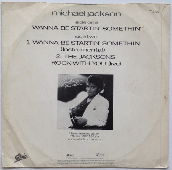 Michael Jackson / The Jacksons : Wanna Be Startin' Somethin' / Rock With You (Live) (12", Single)