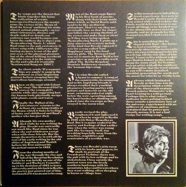 David Bowie : David Bowie In Bertolt Brecht's Baal (10", EP, Ltd, RE)
