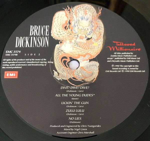 Bruce Dickinson : Tattooed Millionaire (LP, Album)