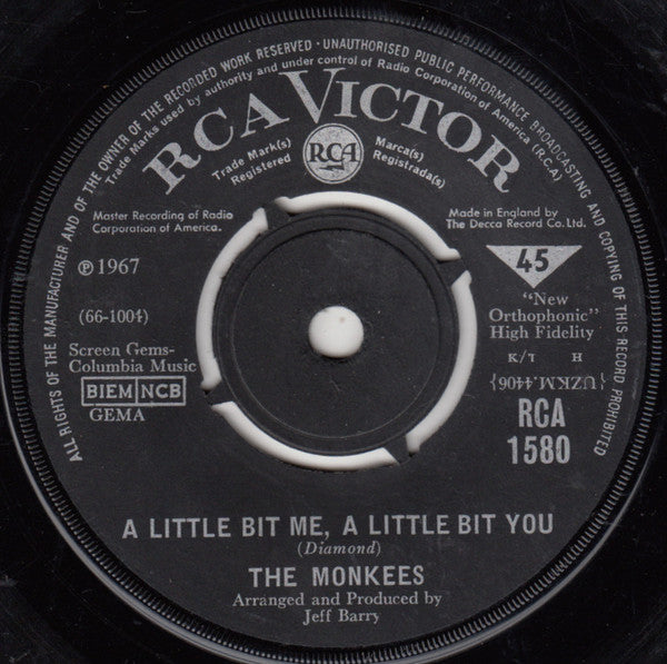 The Monkees : A Little Bit Me, A Little Bit You (7", Single)