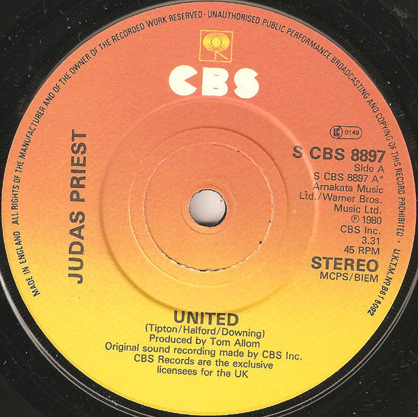 Judas Priest : United (7", Single)