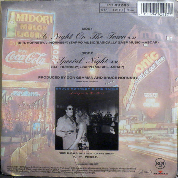 Bruce Hornsby And The Range : A Night On The Town (7", Single, Sma)