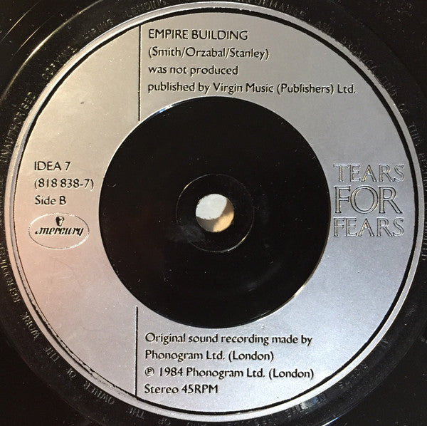 Tears For Fears : Mothers Talk (7", Single, Sil)