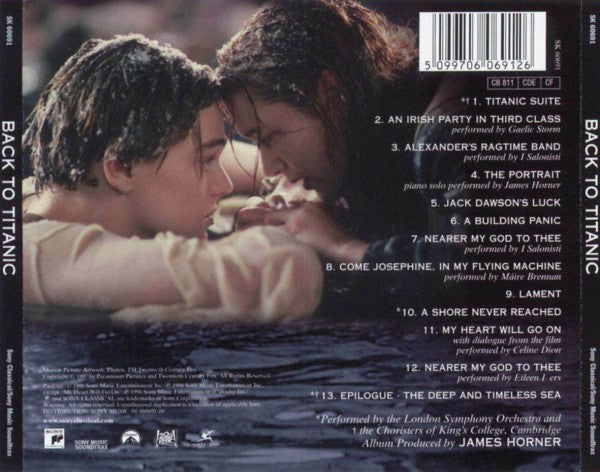 James Horner : Back To Titanic (Music From The Motion Picture) (CD, Album, CD )