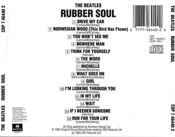The Beatles : Rubber Soul (CD, Album, RE, RM, EMI)