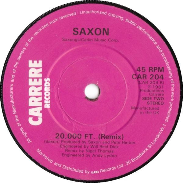 Saxon : Never Surrender (7", Single)