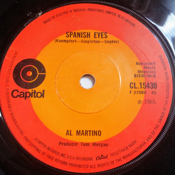 Al Martino : Spanish Eyes (7", Single, RE, Sol)