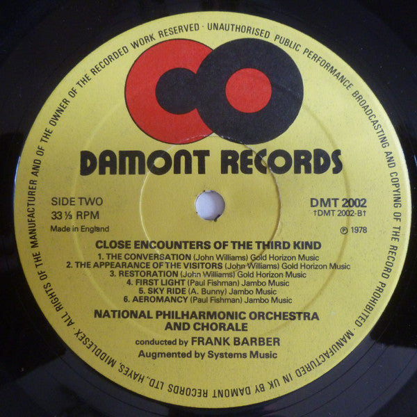 The National Philharmonic Orchestra* : Close Encounters Of The Third Kind And Other Great Space Music (LP, Album, Yel)