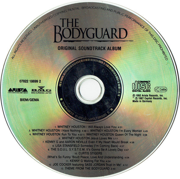 Various : The Bodyguard (Original Motion Picture Soundtrack) (CD, Album, RP)