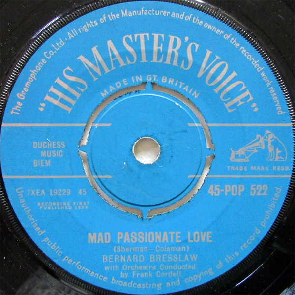 Bernard Bresslaw : Mad Passionate Love (7", Single)