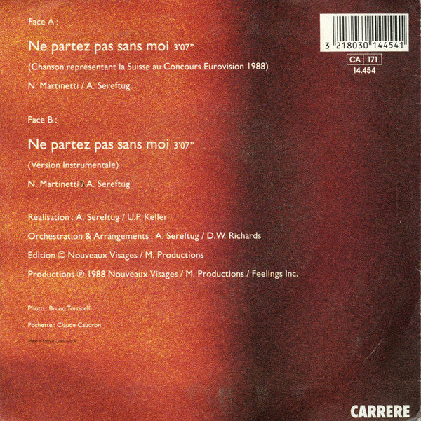 Céline Dion : Ne Partez Pas Sans Moi (7", Single)