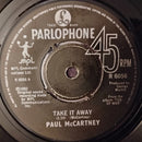 Paul McCartney : Take It Away (7", Single, Pus)