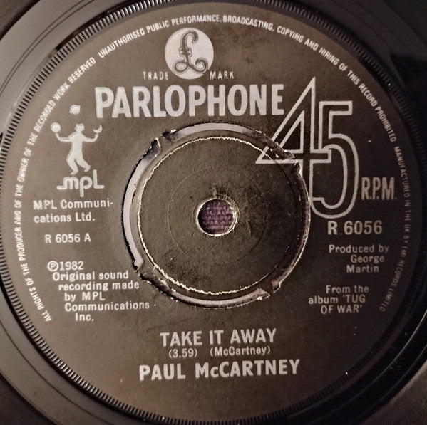 Paul McCartney : Take It Away (7", Single, Pus)