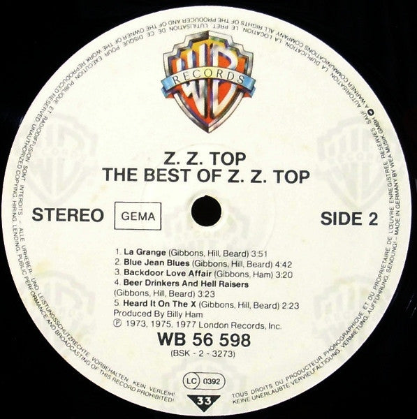 ZZ Top : The Best Of ZZ Top (LP, Comp, RE)