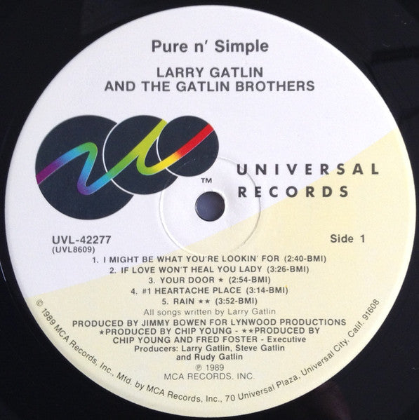 Larry Gatlin & The Gatlin Brothers : Pure N' Simple (LP, Album)