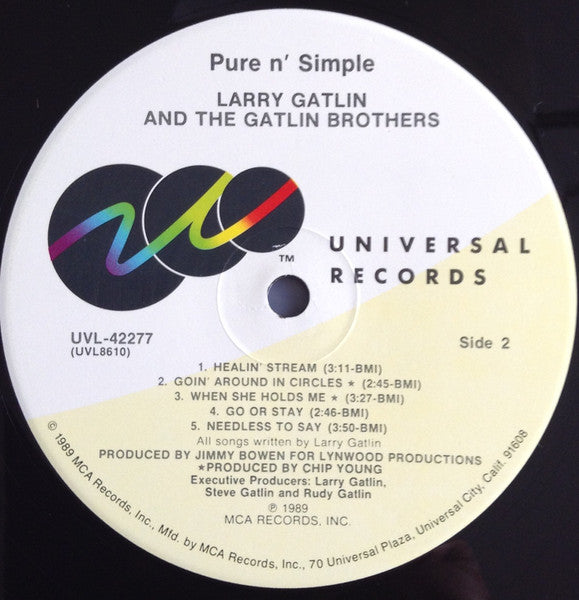 Larry Gatlin & The Gatlin Brothers : Pure N' Simple (LP, Album)