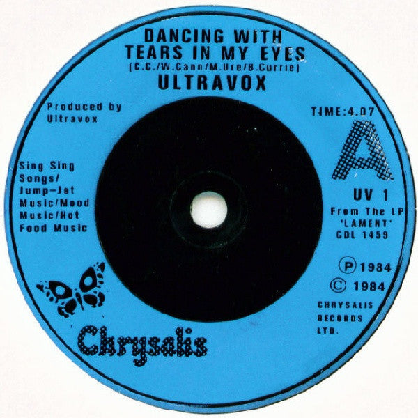 Ultravox : Dancing With Tears In My Eyes (7", Single, Blu)