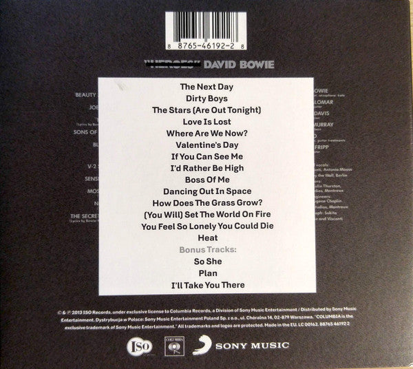 David Bowie : The Next Day (CD, Album, Dlx, Dig)