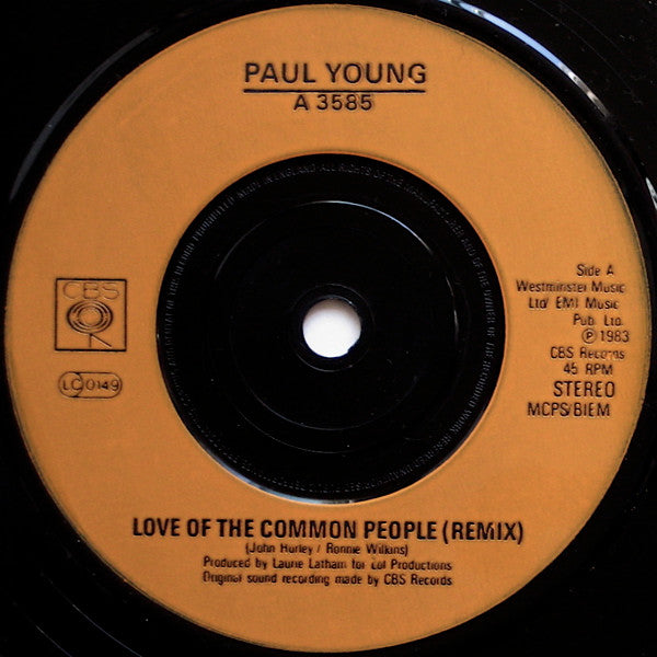 Paul Young : Love Of The Common People (7", Single, Ora)