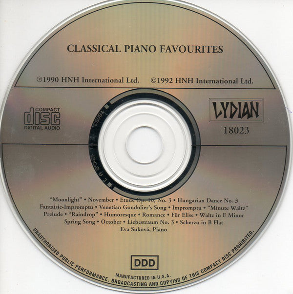 Eva Sukova : Classical Piano Favourites (CD, Album)