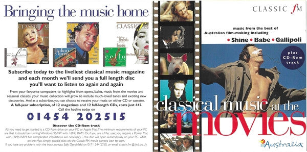 Various : Classical Music At The Movies (CD, Comp, Promo)