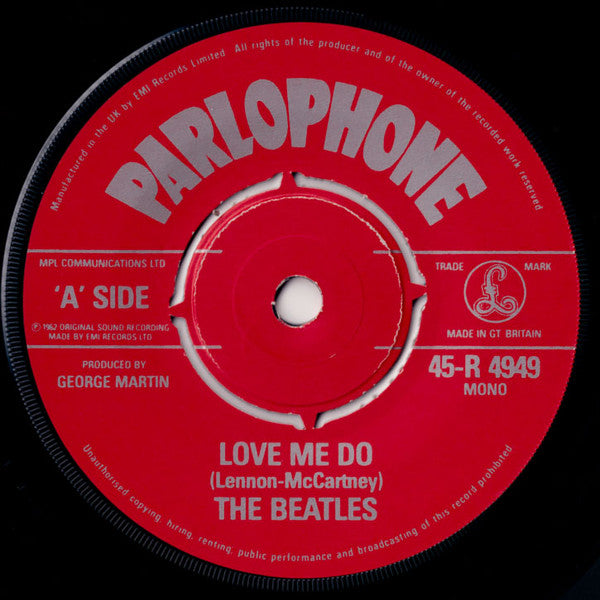 The Beatles : Love Me Do (7", Mono, RE)