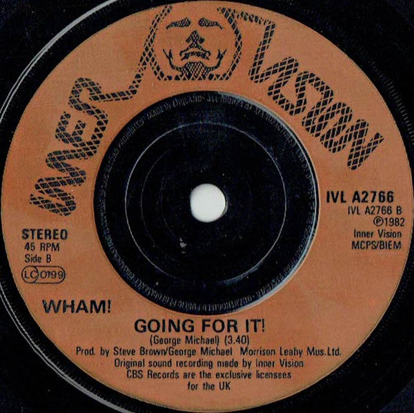 Wham! : Young Guns (Go For It) (7", Single, Inj)