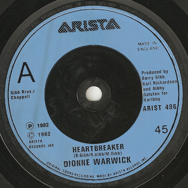 Dionne Warwick : Heartbreaker (7", Single, Sol)