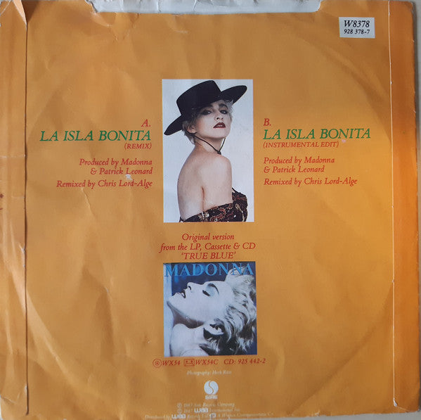 Madonna : La Isla Bonita (7", Single, Bro)