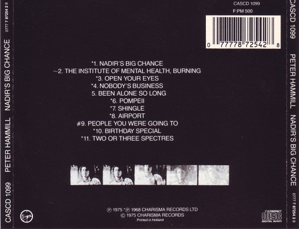 Peter Hammill : Nadir's Big Chance (CD, Album, RE)