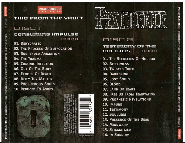 Pestilence : Consuming Impulse / Testimony Of The Ancients (2xCD, Comp)