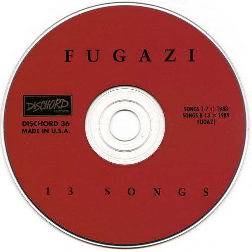 Fugazi : 13 Songs (CD, Comp, RE, RM, FAI)