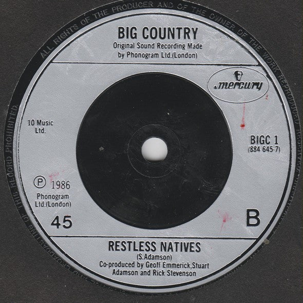 Big Country : Look Away (7", Single, Inj)