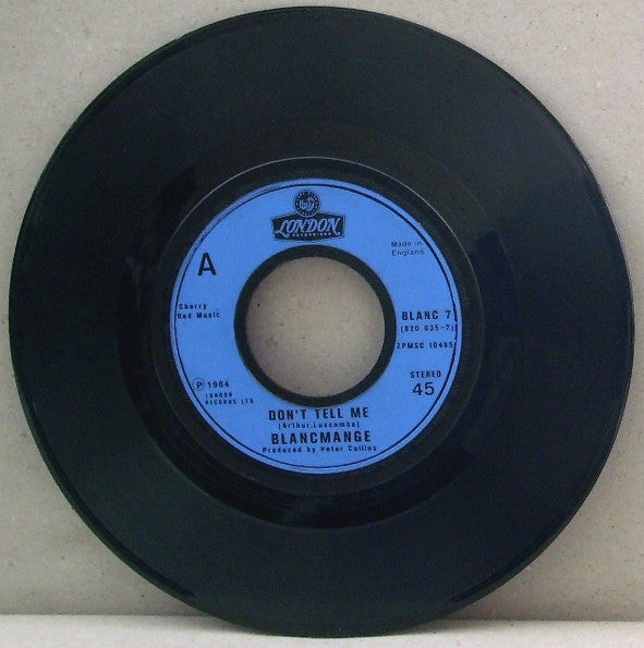 Blancmange : Don't Tell Me (7", RE, Blu)