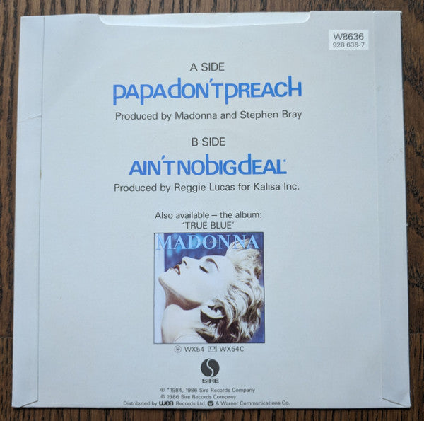 Madonna : Papa Don't Preach (7", Single, Red)