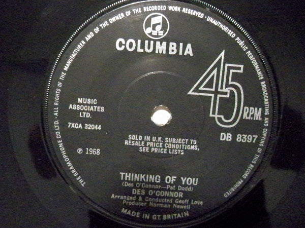 Des O'Connor : I Pretend / Thinking Of You (7", Single, Sol)
