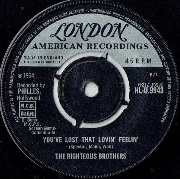 The Righteous Brothers : You've Lost That Lovin' Feelin' (7", Single)