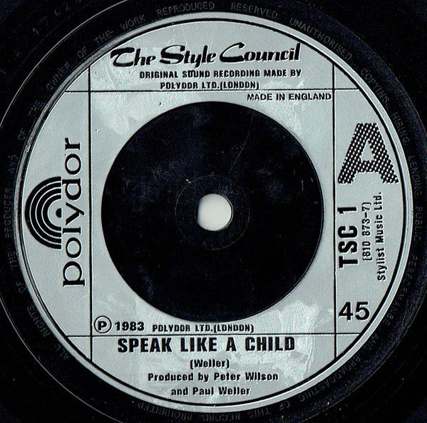 The Style Council : Speak Like A Child (7", Single, Sol)