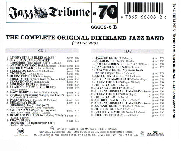 Original Dixieland Jazz Band : The Complete Original Dixieland Jazz Band (2xCD, Comp)