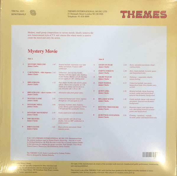 James Clarke : Mystery Movie (LP, Album, Ltd, RE, RM, 180)