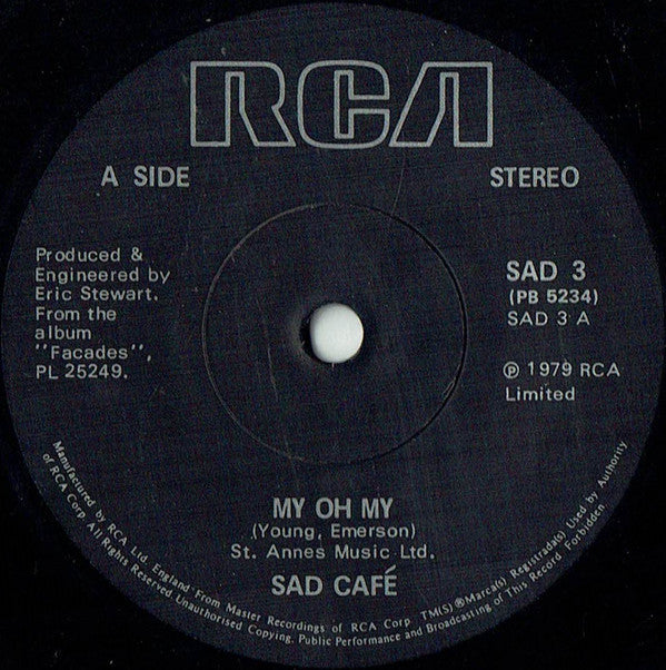 Sad Café : My Oh My (7", Single, Sol)