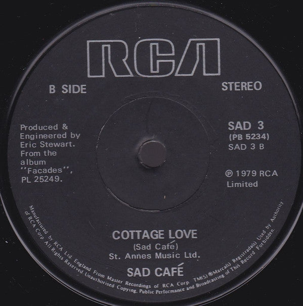Sad Café : My Oh My (7", Single, Sol)