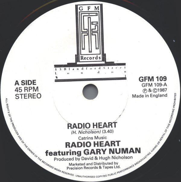 Radio Heart Featuring Gary Numan : Radio Heart (7", Single, Bla)